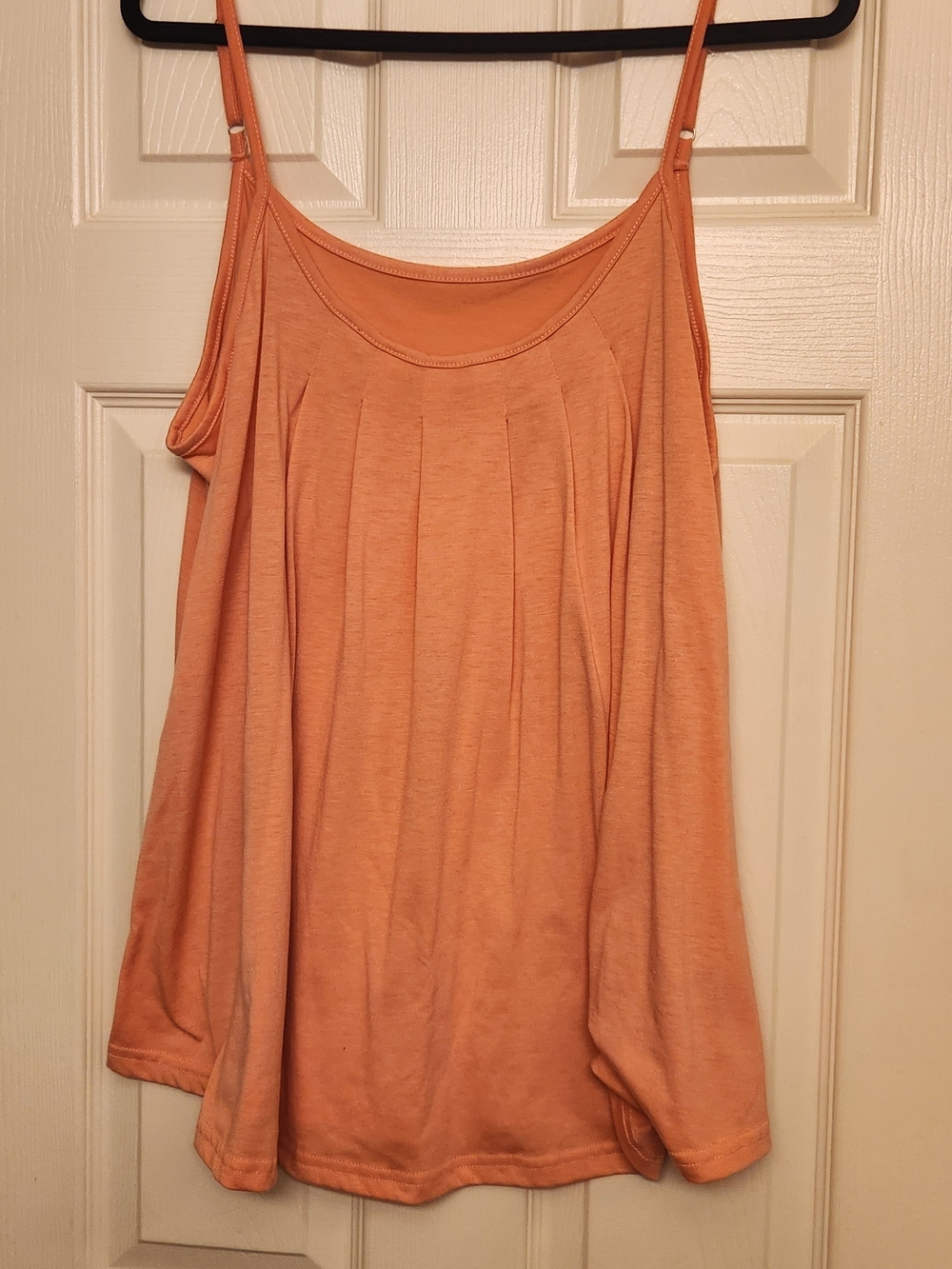 SHEIN Peach Pleated Spaghetti Strap Cami